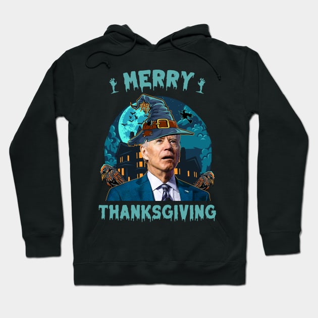 Funny Joe Biden Confused Merry Thanksgiving For Halloween Hoodie by petemphasis